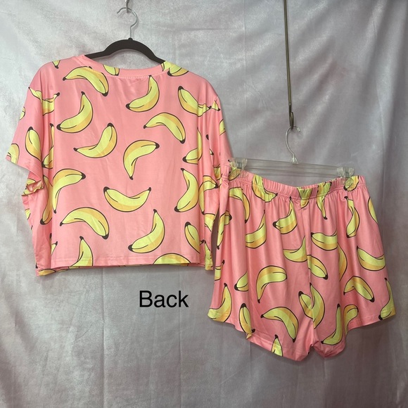 SHEIN Banana Print PJ Set NWOT in Original Bag Size 3X - Picture 3 of 12